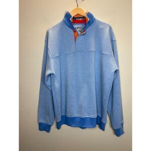 Orvis Men's Size Large Blue Pullover Sweatshirts Mock Neck Long Sleeve
